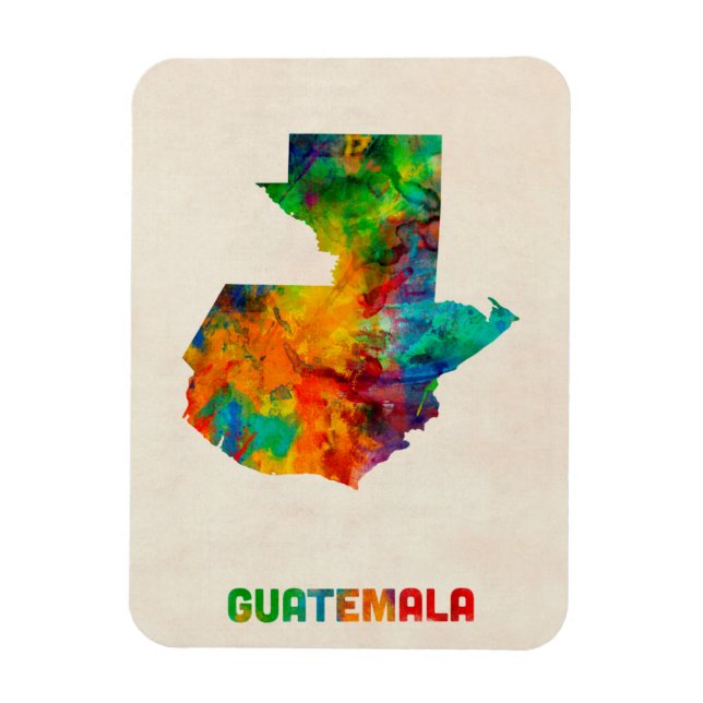 Ímã Mapa das aquarelas da Guatemala (Vertical)