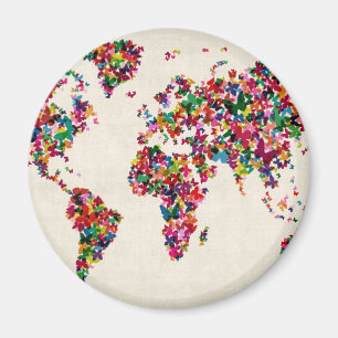 Imã Mapa das Borboletas do Mapa Mundial