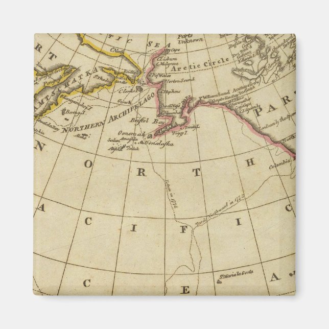 Imã Mapa das Descobertas feitas por Cook e Clerke (Frente)