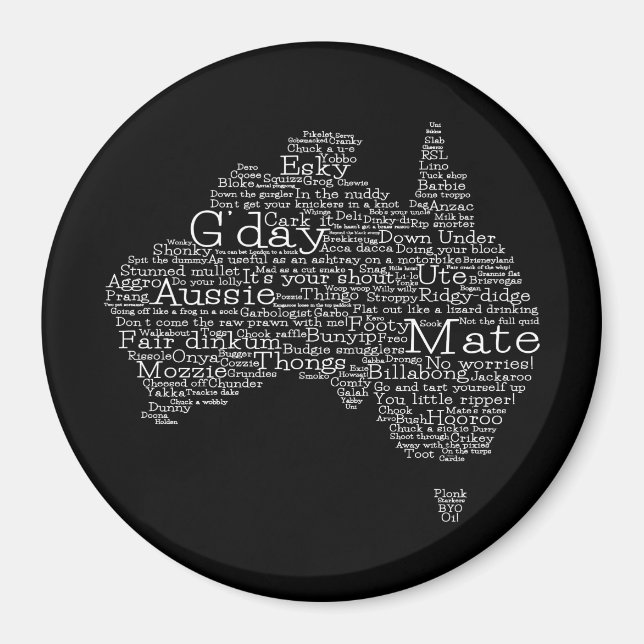 Imã mapa das gírias australianas (Frente)