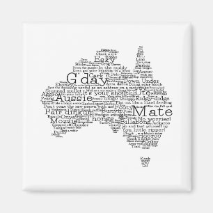 Imã mapa das gírias australianas
