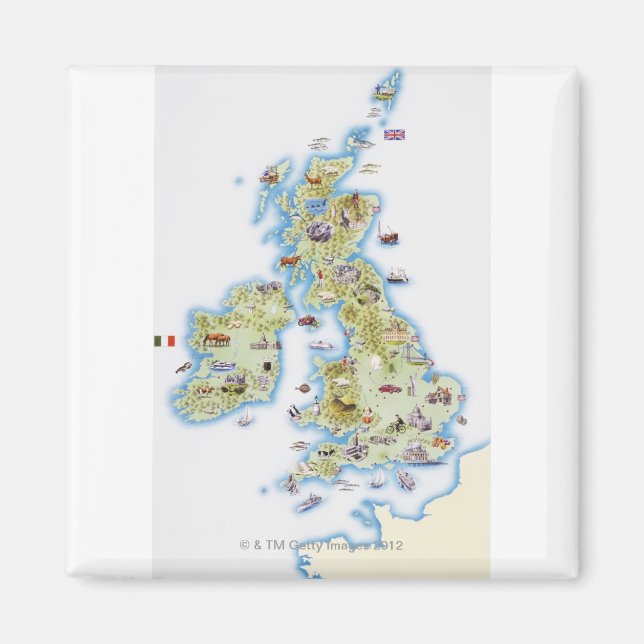 Imã Mapa das Ilhas Britânicas (Frente)