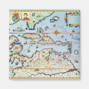 Imã Mapa das ilhas Caribes