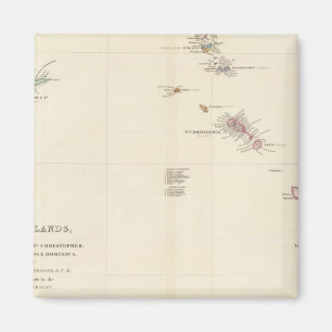 Imã Mapa das Ilhas Leeward