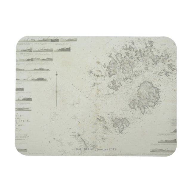 Ímã Mapa das Ilhas Scilly na Grã-Bretanha (Horizontal)