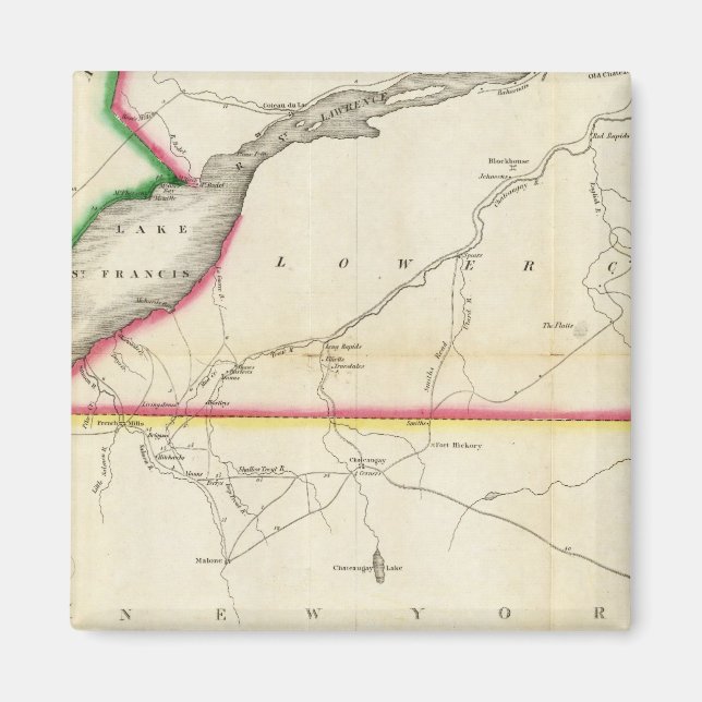 Imã Mapa das Ruas do rio Lawrence e Adjacent Country (Frente)