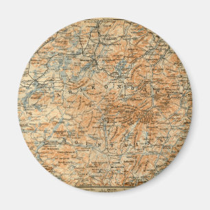 Imã Mapa de 1909 Adirondacks do guia do viagem do