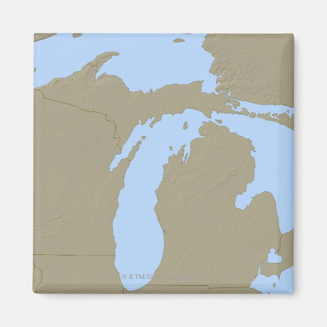 Imã Mapa de alivios de Michigan (Frente)