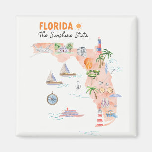 Imã Mapa de Arte do Estado da Califórnia em Aquarela