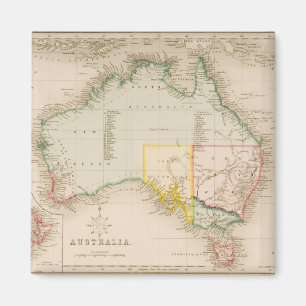 Imã Mapa de Austrália & de Nova Zelândia