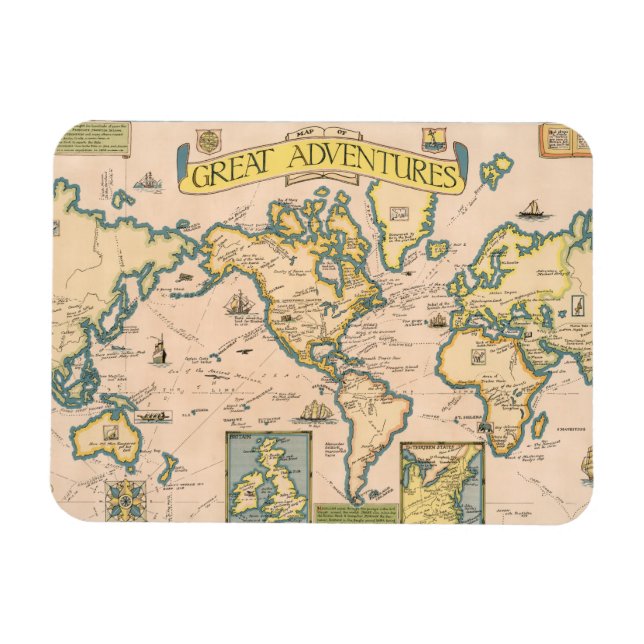 Ímã Mapa de Aventuras de Excelente (Horizontal)