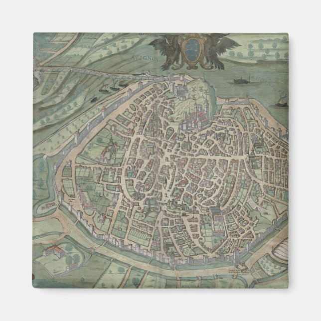 Imã Mapa de Avignon, de Civitates Orbis Terrarum por (Frente)