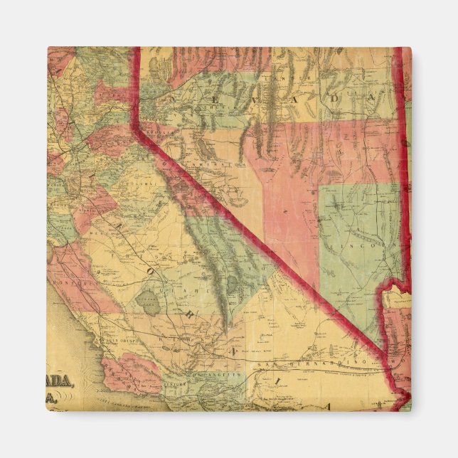Imã Mapa de Bancroft da Califórnia, Nevada, Utah (Frente)
