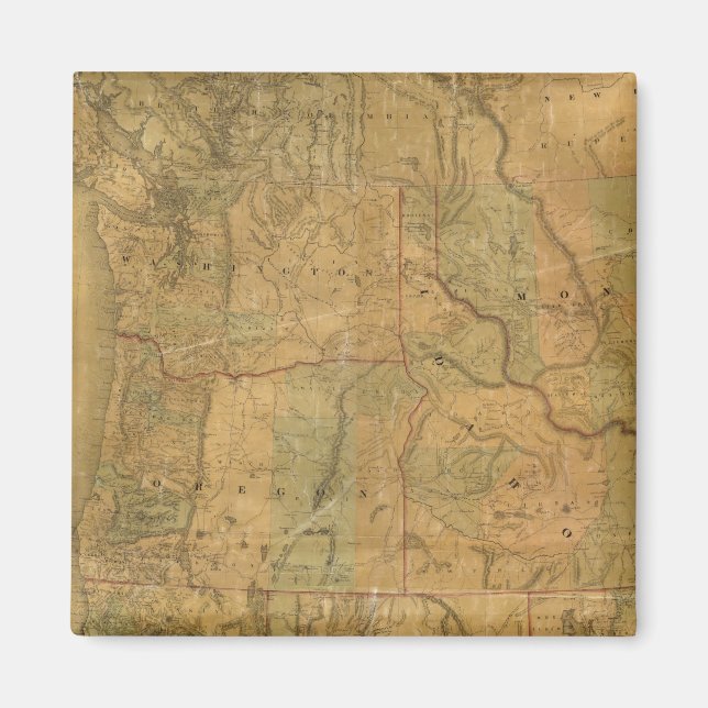 Imã Mapa de Bancroft dos Estados do Pacífico (Frente)