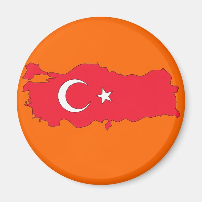 Imã Mapa de bandeira da Turquia (Frente)