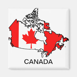 Imã mapa de bandeira do Canadá