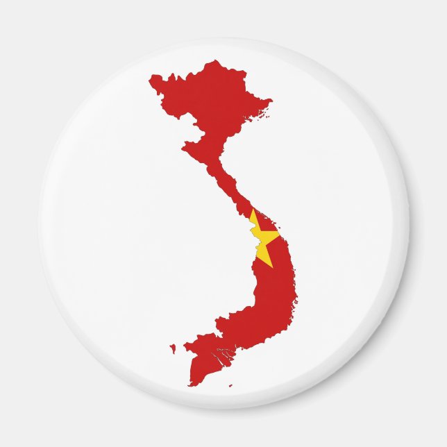 Imã mapa de bandeira do país do vietname (Frente)
