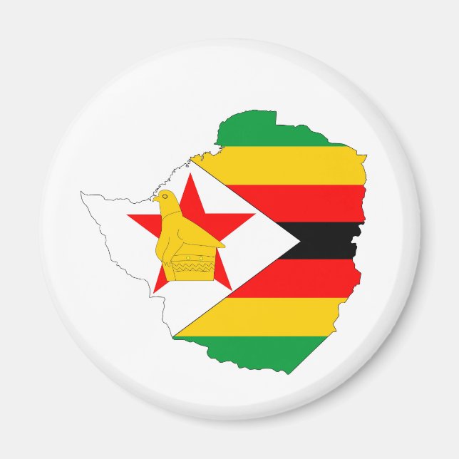 Imã mapa de bandeira do país zimbabwe (Frente)