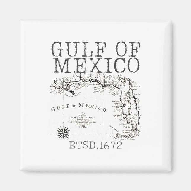 Imã Mapa De Bandeiras Do Golfo Do México, Funny Améric (Frente)