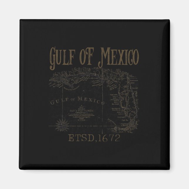 Imã Mapa De Bandeiras Do Golfo Do México, Funny Améric (Frente)