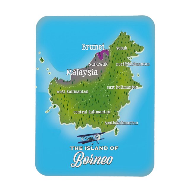 Ímã Mapa de Bornéu (Vertical)