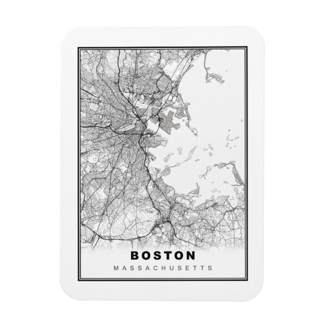Ímã Mapa de Boston (Vertical)