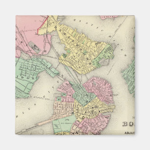 Imã Mapa De Boston E Cidades Adjacentes