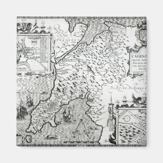 Imã Mapa de Caernarvon, 1616 (Frente)