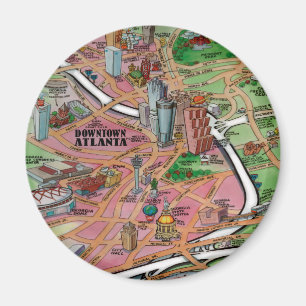 Imã Mapa de Cartoons da Geórgia do centro Atlanta