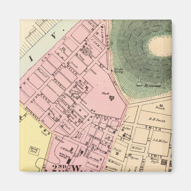 Imã Mapa de Charleston, Virgínia Ocidental (Frente)