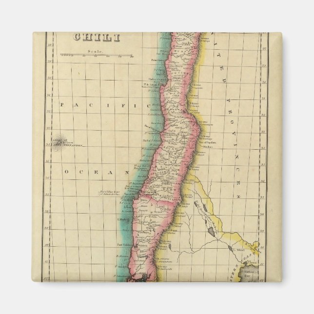 Imã Mapa De Chili (Frente)