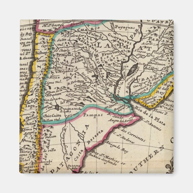 Imã Mapa de Chili, Patagônia, La Plata (Frente)