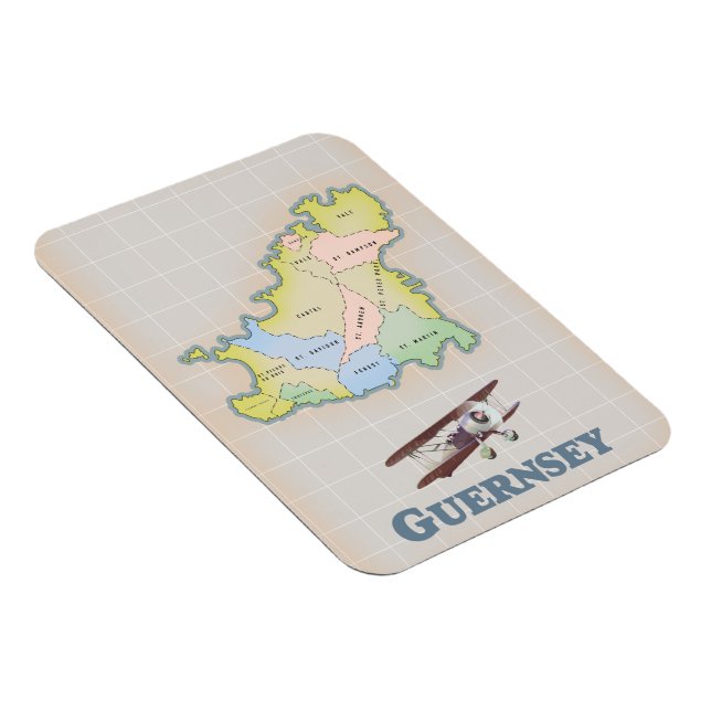 Ímã Mapa de colheita de Guernsey (Lado Direito)