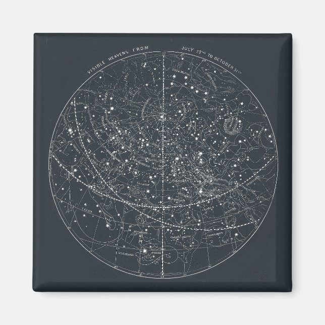Imã Mapa de Constelação de Vintage (Frente)