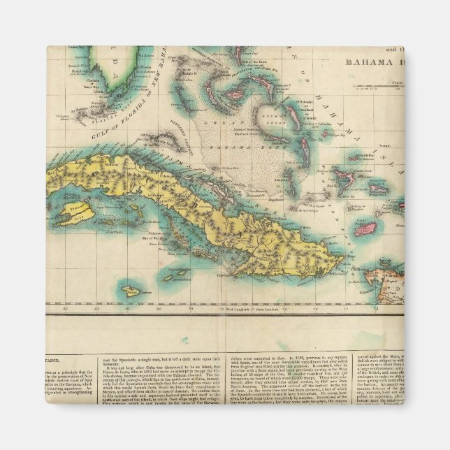 Imã Mapa De Cuba E Das Ilhas Do Bahama (Frente)