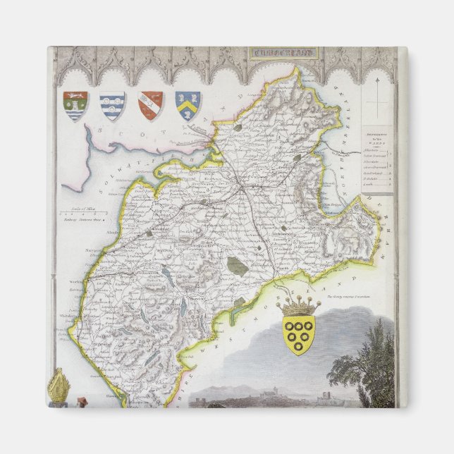 Imã Mapa de Cumberland, do inglês de Moule (Frente)