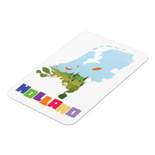 Ímã mapa de desenho animado da Holanda