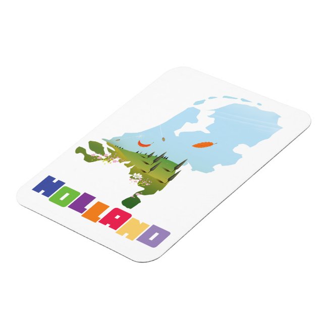Ímã mapa de desenho animado da Holanda (Left Side)