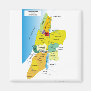 Imã Mapa de doze tribos de Israel entre 1200 e 1050 A