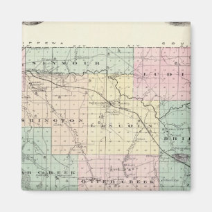 Imã Mapa de Eau Claire County, estado de Wisconsin