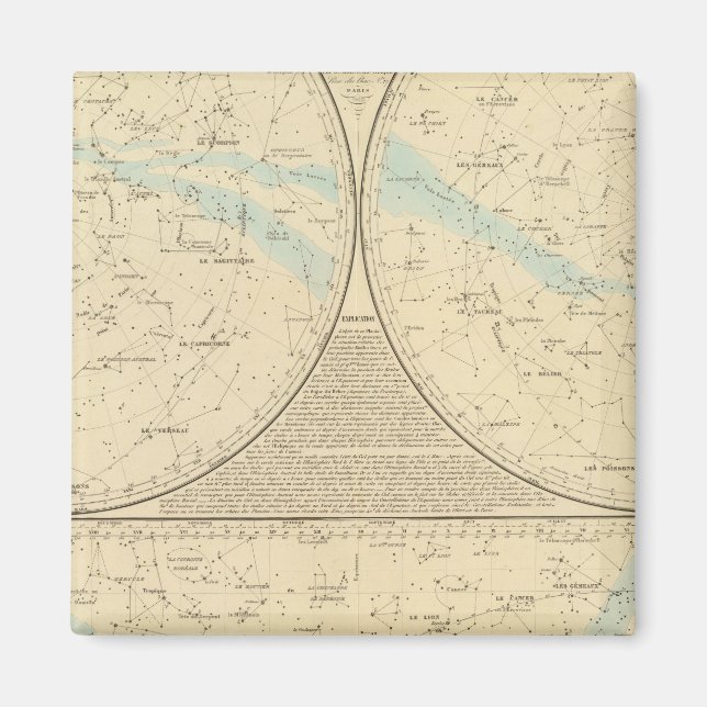 Imã Mapa de Estrelas Fixas (Frente)