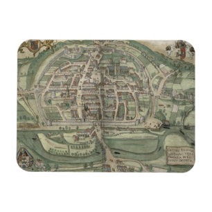 Ímã Mapa de Exeter, de "Civitates Orbis Terrarum"