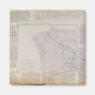 Imã Mapa de Galiza com a rota do exército francês