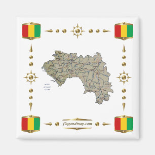 Imã Mapa de Guiné-Conacri + Ímã de Sinalizadores
