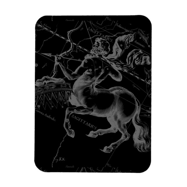 Ímã Mapa de Hevelius da Constelação Sagitariana em Pre (Vertical)