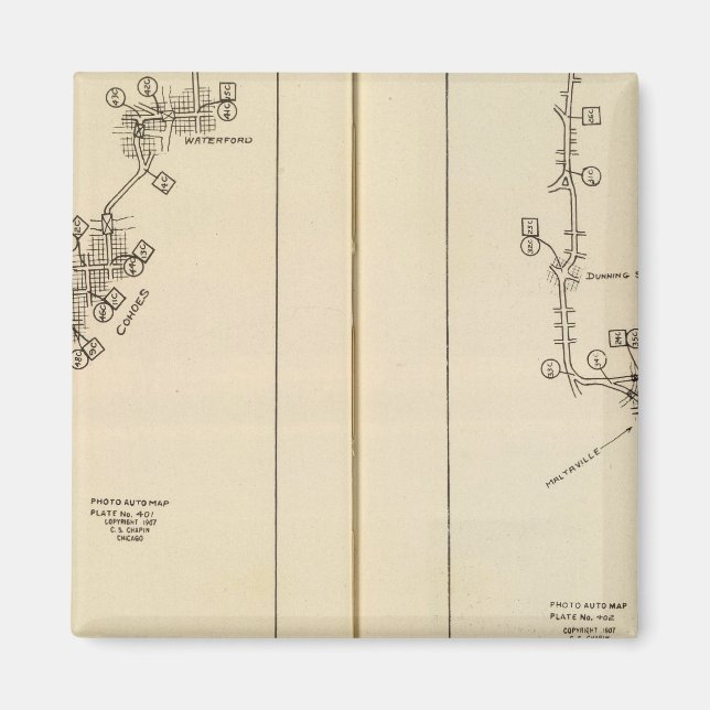 Imã Mapa de índice Albany, Primaveras Saratoga (Frente)