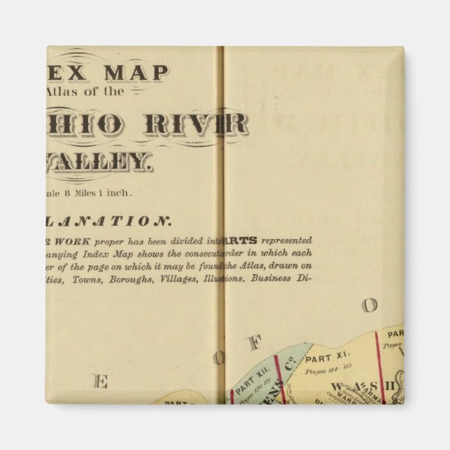 Imã Mapa de índice para Atlas do Alto rio Ohio (Frente)