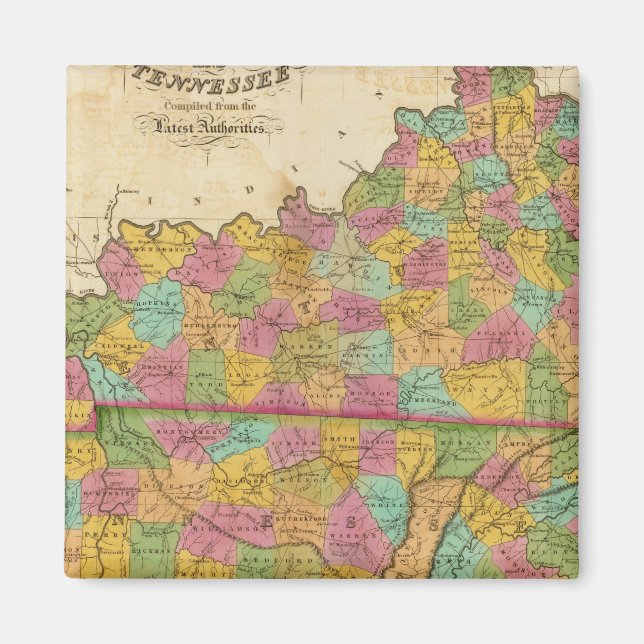 Imã Mapa de Kentucky e Tennessee (Frente)