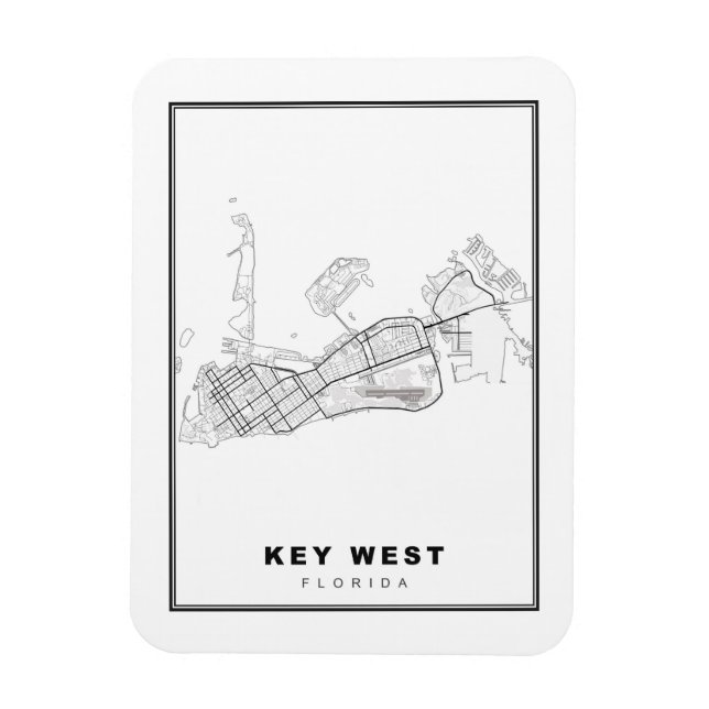 Ímã Mapa de Key West (Vertical)