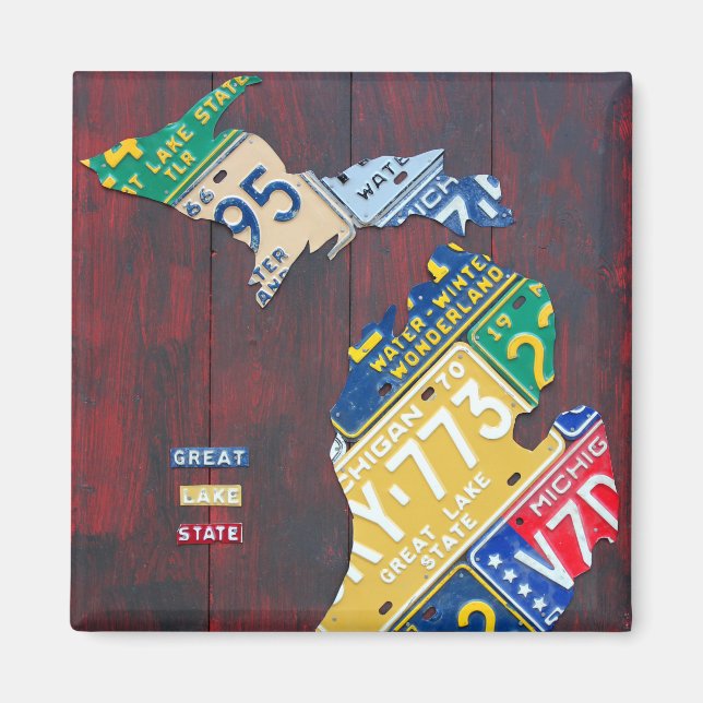 Imã Mapa de Licenças de Michigan por Design Turnpike (Frente)